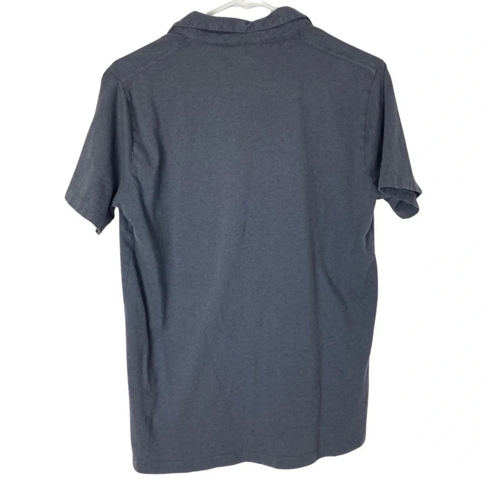 Emile Lafaurie Polo Shirt Mens Medium Grey Blue Short Sleeve Tshirt Tee V Neck - Picture 2 of 7